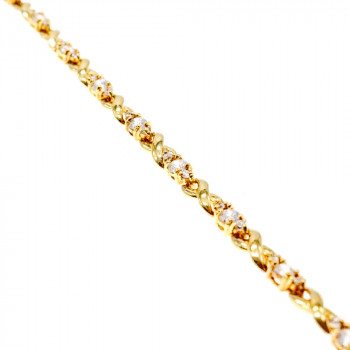 Sky Jewelry Серебряный браслет в позолоте с фианитами