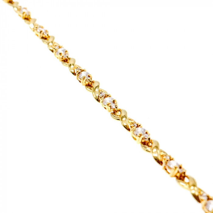 Sky Jewelry Серебряный браслет в позолоте с фианитами