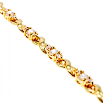 Sky Jewelry Серебряный браслет в позолоте с фианитами