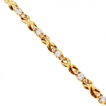 Sky Jewelry Серебряный браслет в позолоте с фианитами