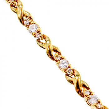 Sky Jewelry Серебряный браслет в позолоте с фианитами