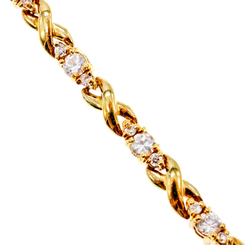 Sky Jewelry Серебряный браслет в позолоте с фианитами