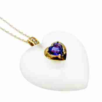 Sky Jewelry Золотая цепочка с кулоном аметист и бриллианты  Уникальность