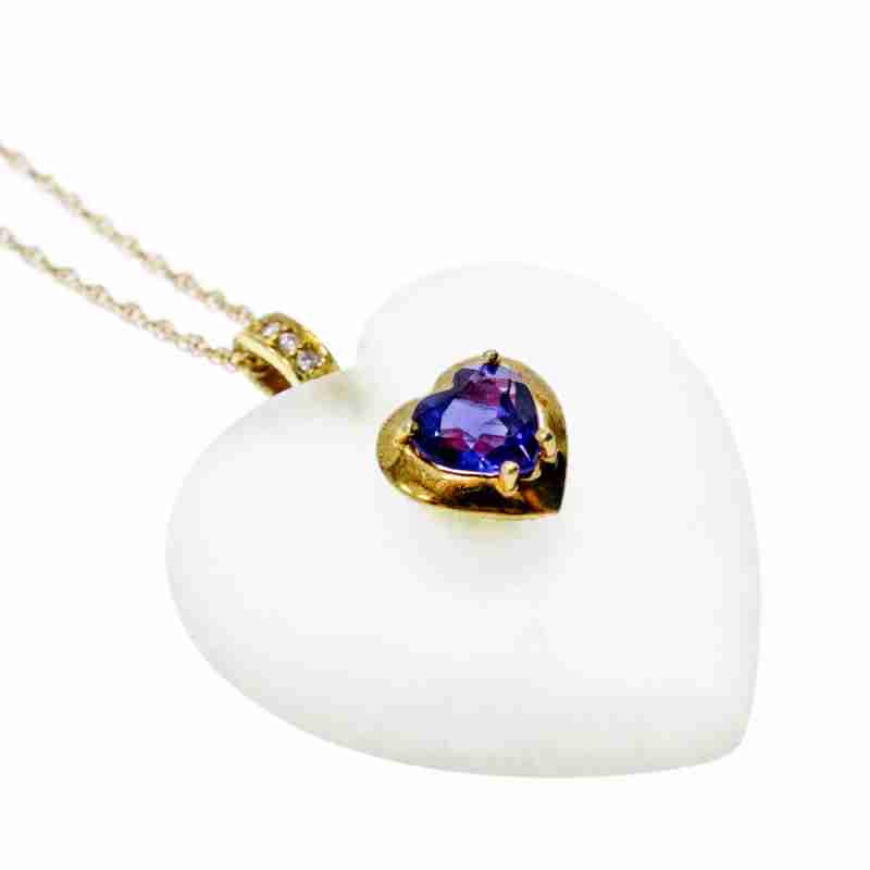Sky Jewelry Золотая цепочка с кулоном аметист и бриллианты  Уникальность