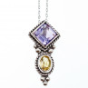 Sky Jewelry Серебряная цепочка с кулоном аметист и цитрин