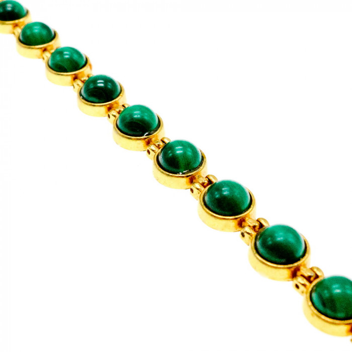 Sky Jewelry Браслет в позолоте с малахитом