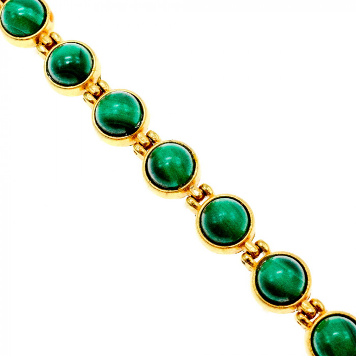Sky Jewelry Браслет в позолоте с малахитом