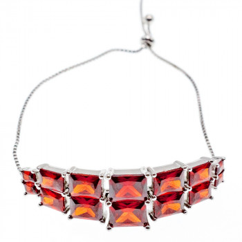 Sky Jewelry Браслет с фианитами застежка скользящий узел