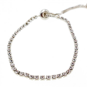 Sky Jewelry Браслет с белыми фианитами застежка скользящий узел