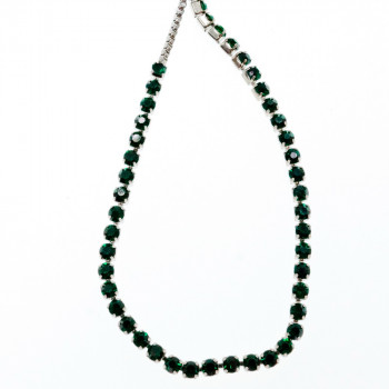 Sky Jewelry Браслет с зелеными фианитами застежка скользящий узел