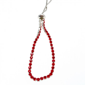 Sky Jewelry Браслет с красными фианитами застежка скользящий узел