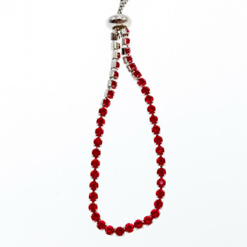 Sky Jewelry Браслет с красными фианитами застежка скользящий узел