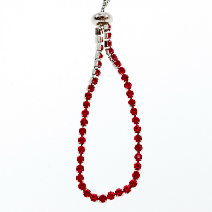 Sky Jewelry Браслет с красными фианитами застежка скользящий узел