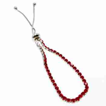 Sky Jewelry Браслет с красными фианитами застежка скользящий узел