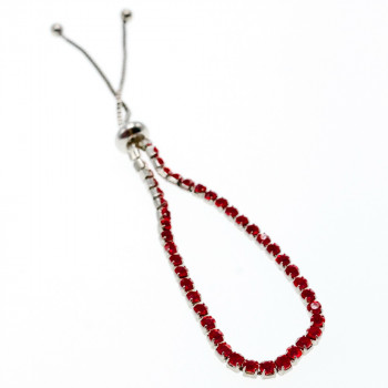 Sky Jewelry Браслет с красными фианитами застежка скользящий узел