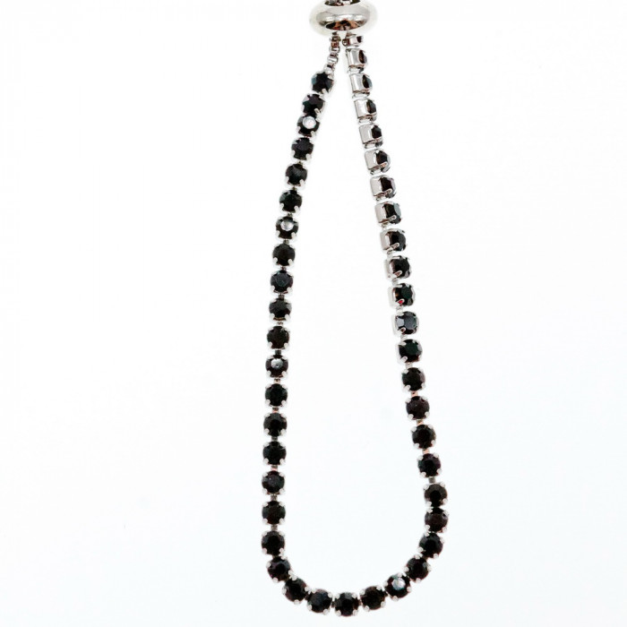 Sky Jewelry Браслет с черными фианитами застежка скользящий узел