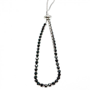 Sky Jewelry Браслет с черными фианитами застежка скользящий узел