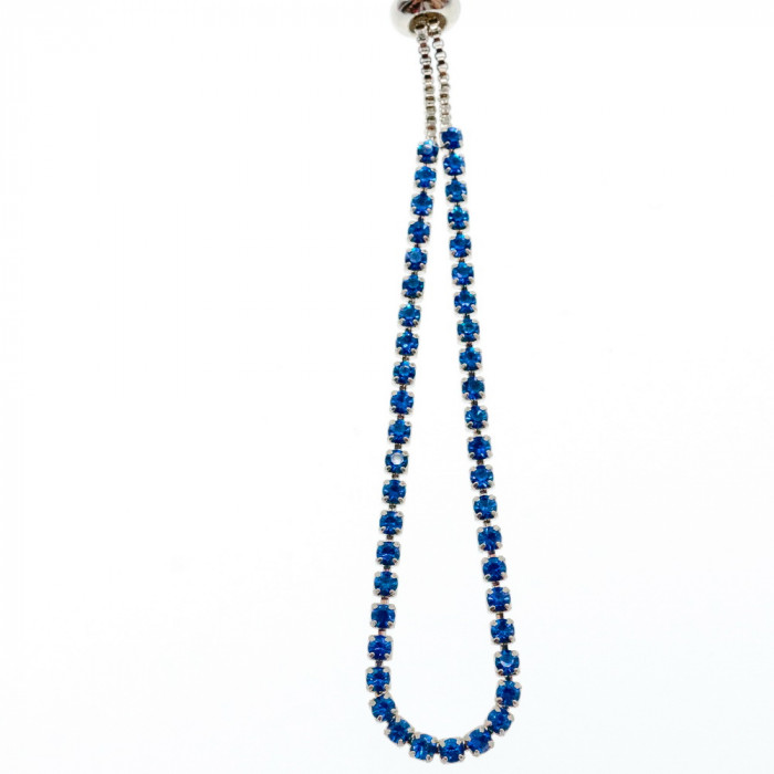 Sky Jewelry Браслет с синими фианитами застежка скользящий узел