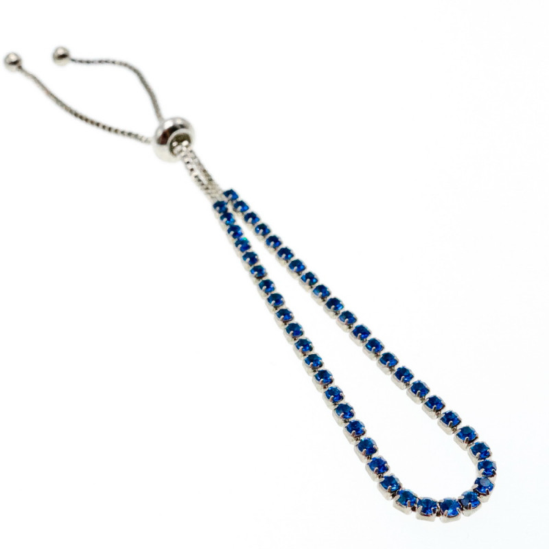 Sky Jewelry Браслет с синими фианитами застежка скользящий узел