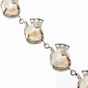 Sky Jewelry Браслет с жемчугом и фианитами