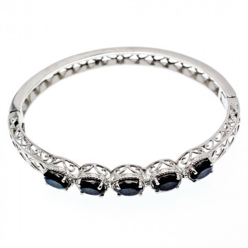 Sky Jewelry Браслет с черными фианитами  замкнутый