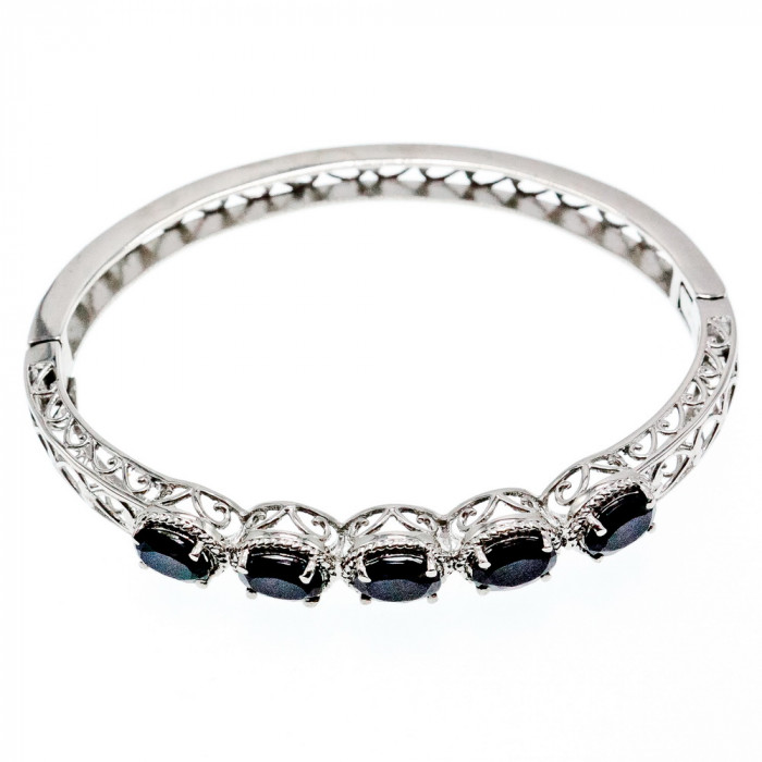 Sky Jewelry Браслет с черными фианитами  замкнутый