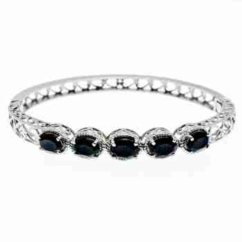 Sky Jewelry Браслет с черными фианитами  замкнутый