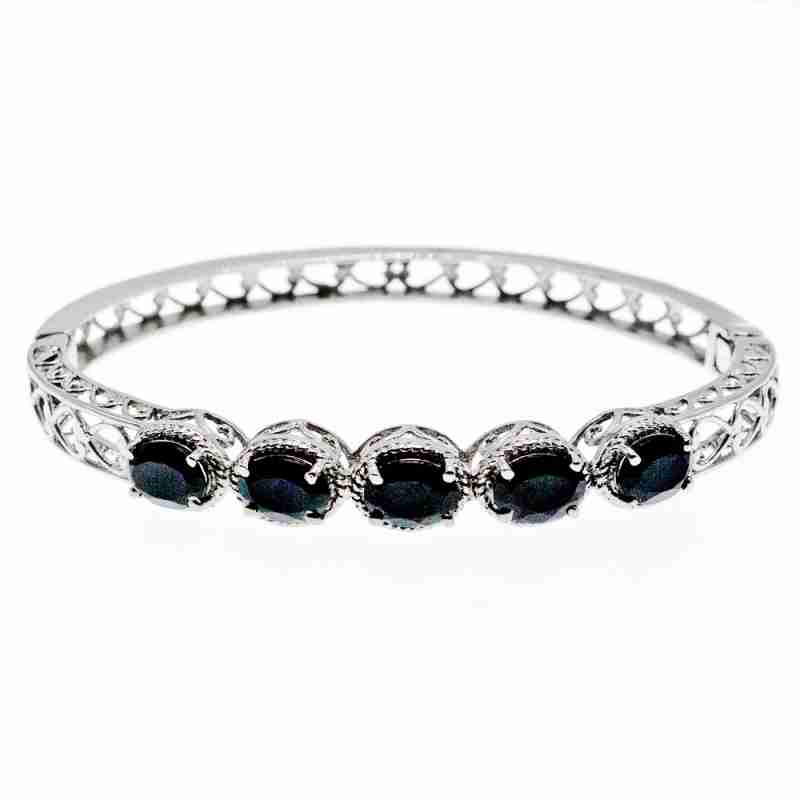 Sky Jewelry Браслет с черными фианитами  замкнутый