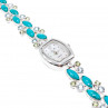Sky Jewelry Серебряные часы с бирюзой и фианитами