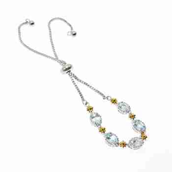 Sky Jewelry Браслет с фианитами застежка скользящий узел  Очарование