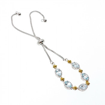 Sky Jewelry Браслет с фианитами застежка скользящий узел  Очарование