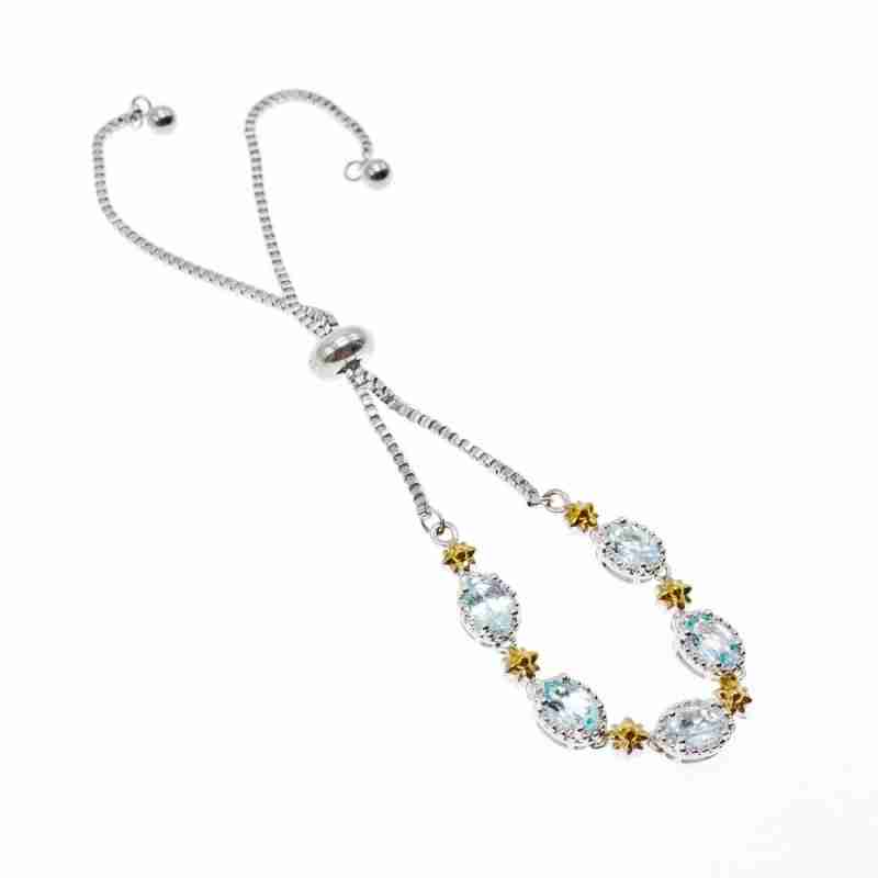 Sky Jewelry Браслет с фианитами застежка скользящий узел  Очарование