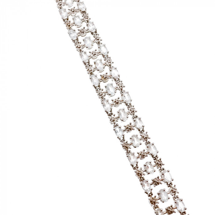 Sky Jewelry Серебряный браслет 925 пробы с редкой бесцветной шпинелью