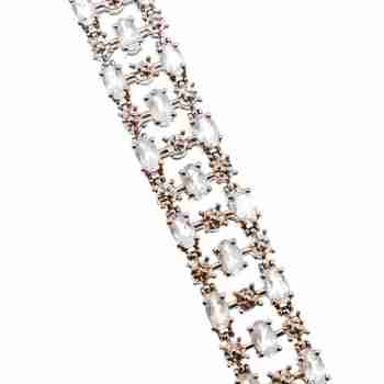 Sky Jewelry Серебряный браслет 925 пробы с редкой бесцветной шпинелью