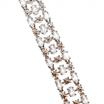 Sky Jewelry Серебряный браслет 925 пробы с редкой бесцветной шпинелью