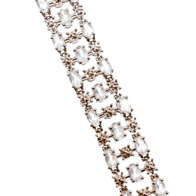 Sky Jewelry Серебряный браслет 925 пробы с редкой бесцветной шпинелью