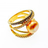 Sky Jewelry Кольцо с жемчугом и фианитами