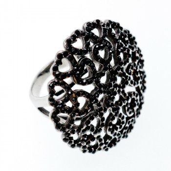 Sky Jewelry Кольцо с черными фианитами