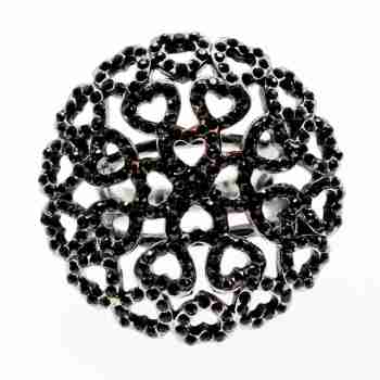 Sky Jewelry Кольцо с черными фианитами