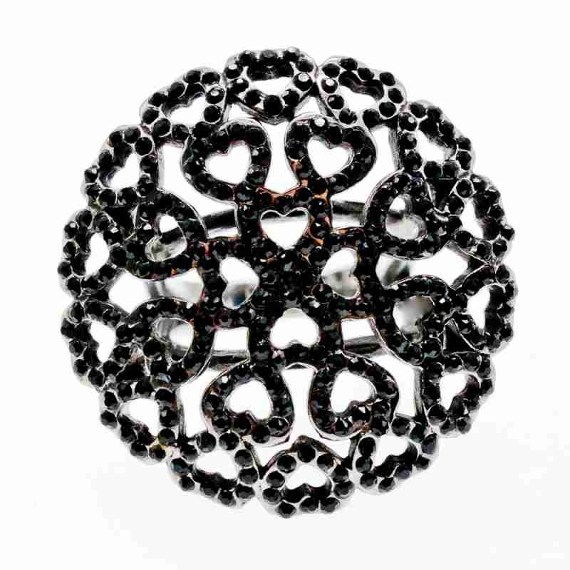Sky Jewelry Кольцо с черными фианитами