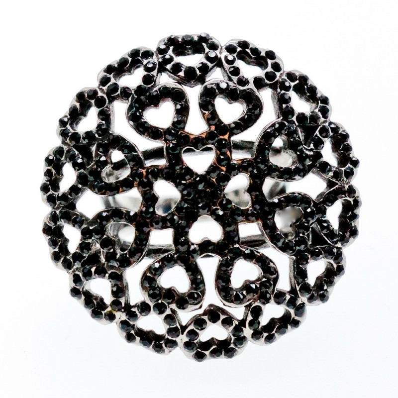 Sky Jewelry Кольцо с черными фианитами