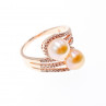 Sky Jewelry Кольцо с жемчугом и фианитами  Блеск