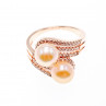 Sky Jewelry Кольцо с жемчугом и фианитами  Блеск