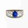 Sky Jewelry Серебряное кольцо с сапфиром и фианитами