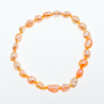 Sky Jewelry Браслет на резинке морской крашенный жемчуг  Персик