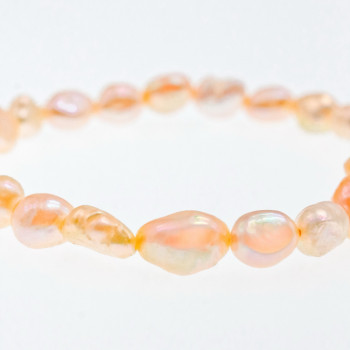 Sky Jewelry Браслет на резинке морской крашенный жемчуг  Персик