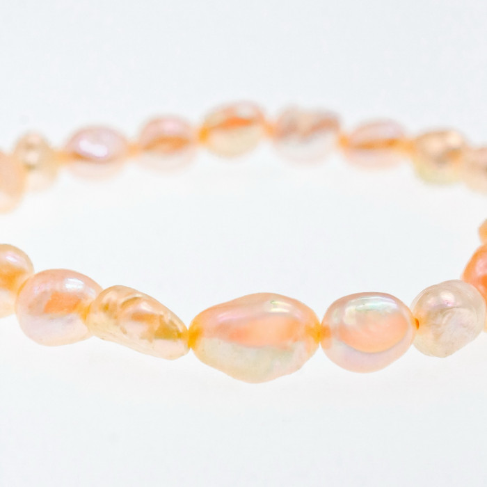 Sky Jewelry Браслет на резинке морской крашенный жемчуг  Персик