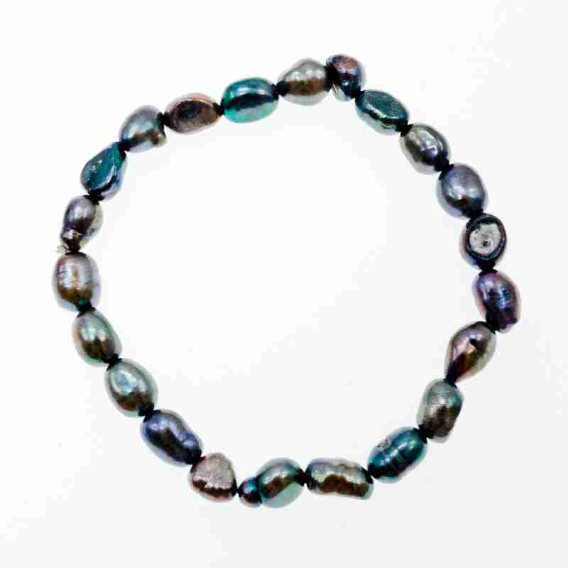 Sky Jewelry Браслет на резинке морской крашенный жемчуг  Закат