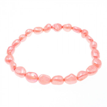 Sky Jewelry Браслет на резинке морской крашенный жемчуг  Розовый
