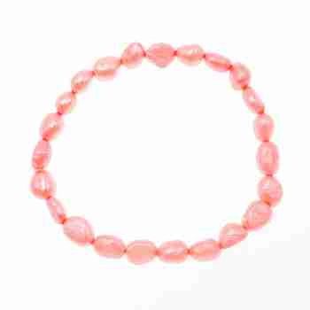 Sky Jewelry Браслет на резинке морской крашенный жемчуг  Розовый